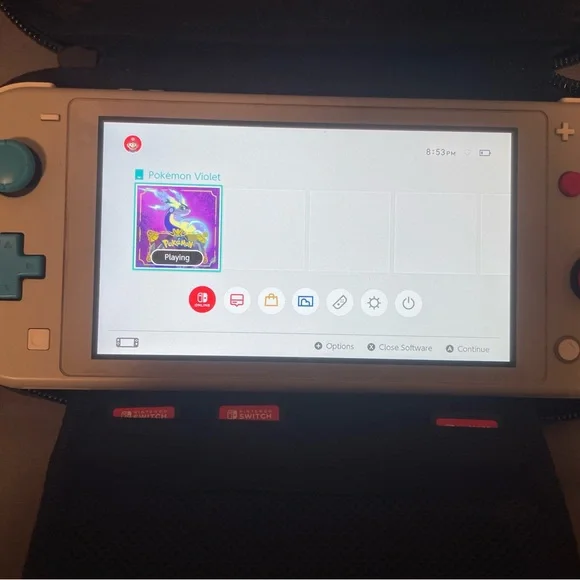 Nintendo Switch Lite - Light Gray with Teal Buttons - Picture 1 of 3